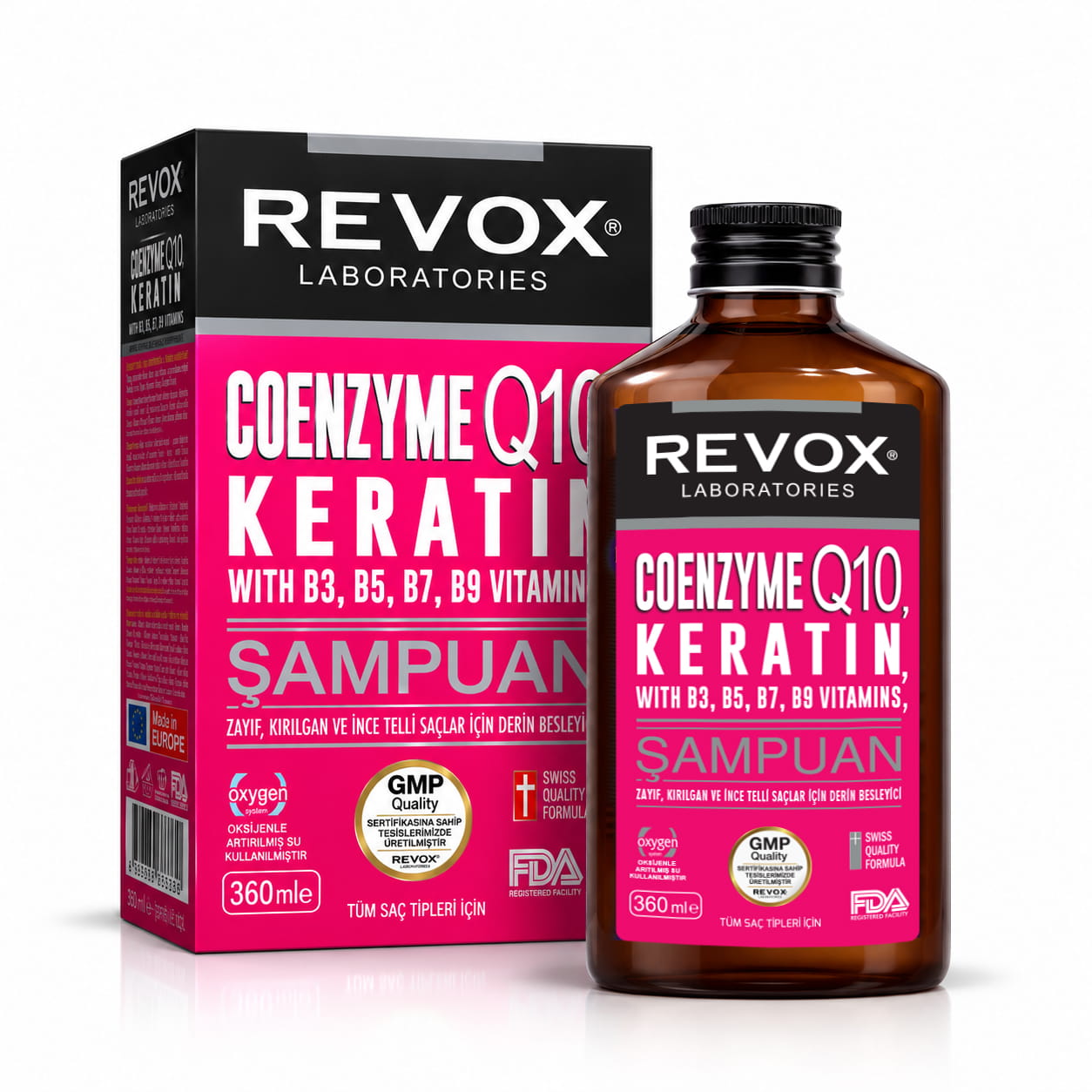 Keratin, Koenzim Q10, B Vitamin Kompleks Özel Seri Saç Bakım Şampuanı